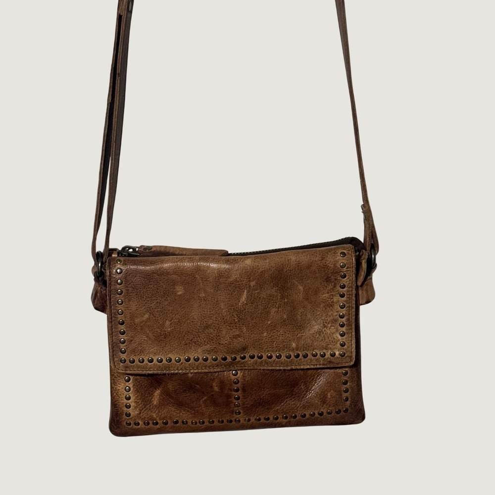 Latico Cleo Crossbody Cognac Leather Bag Studded Flap Details - Picture 8 of 8